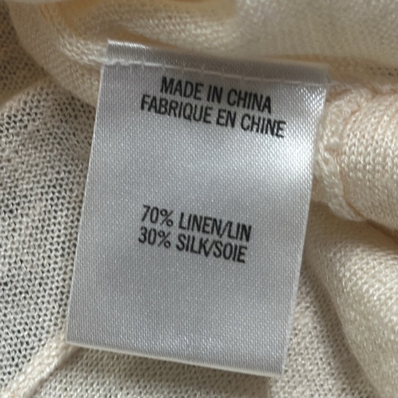 Theory cream beige linen slik top size large - Picture 5 of 6
